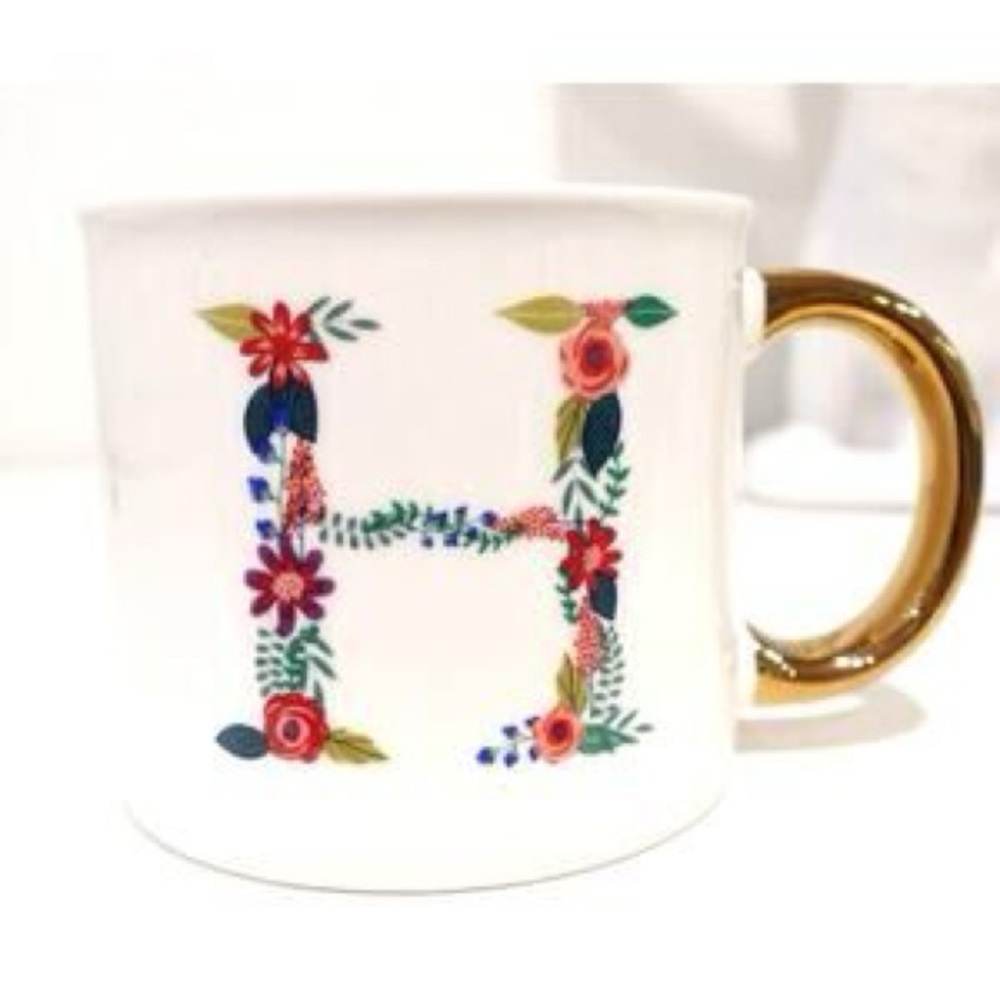 Opalhouse Floral Monogram Porcelain Mug